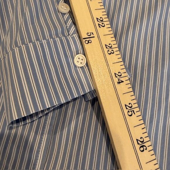 COS Oversized Striped Shirt Button Front and Sides Collar Blue Women's Size 12 - Picture 11 of 12